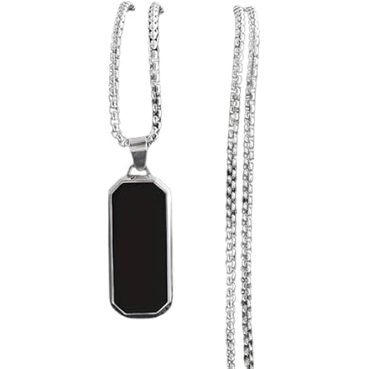 Black Stainless Steel Pendant Necklace for Men