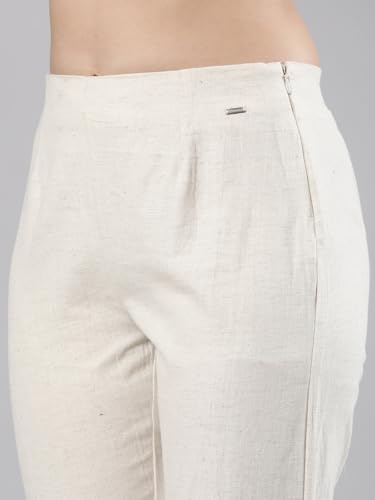 Image of Femmora Comfortable Fit Solid Straight Pant, Breathable Cotton Fabric with Side Zip Button Closure, for Women, Pack of 1