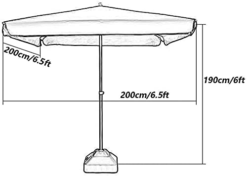 Parasol rectangular azul CLSDRZC de gran tamaño para terraza y jardín 2