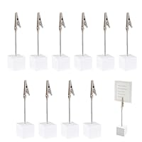 10 Stück Fotohalter mit Klammern,Kartenständer,Memo Clip Halter,Fotoständer,Zettelhalter,Fotohalter Tisch Holz,Stationen Aufsteller Grundschule,Bilderhalter zum Hinstellen,Tischkartenhalter für Bilder