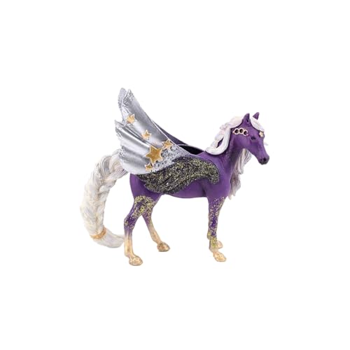 Fuwraixis Set de Juego de Pegaso Morado, Pegaso mítico con alas, Adornos Infantiles de Regalo de Caballo Elfo, Modelos de Animales simulados, Sets de Personajes para niños a Partir de 5 años