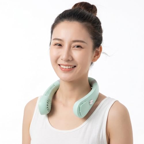 Image of Drumstone (𝐒𝐩𝐞𝐜𝐢𝐚𝐥 𝟏𝟓 𝐘𝐞𝐚𝐫𝐬 𝐖𝐚𝐫𝐫𝐚𝐧𝐭𝐲 Hands-Free Portable Neck Fan with Cooling Plate, USB Rechargeable Wearable Personal Fan for Outdoor Travel, Commuting, Workout, Summer