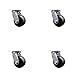 Glass Filled Nylon Swivel Top Plate Caster Set of 4 w/4" x 2" Black Wheels - Includes 4 Swivel w/Bolt on Swivel Locks - 4800 lbs Total Capacity - Service Caster Brand