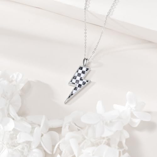 YFN Lightning Bolt Necklace Sterling Silver Lightning Bolt Sport Pendant Necklace Sport Jewelry for Women Sporty Gifts for Athletes3