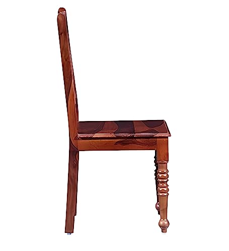 Image of Solid Sheesham Wood Set of Two Dining Chairs for Dining Room | Study Room | Office | Guest Room | Finish Color - Maple Finish |