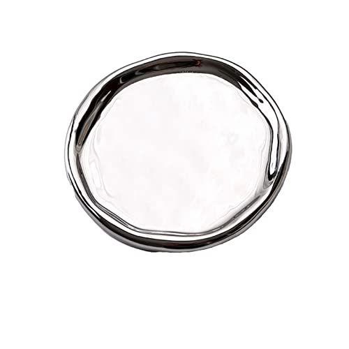 Plat à Bijoux, 18×18cm Plateau à Bijoux en Céramique Plateau à Bijoux Simple Plateau à Clés Présentoir à Bijoux Décoratif Organisateur pour Fête des...