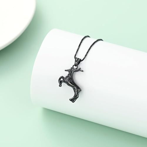 zeqingjw Cremation Jewelry for Women Men Deer Urn Necklace for Ashes Memorial Urn Necklace Pendant Loved Ones Human Pet Ash Holder Keepsake Gift3