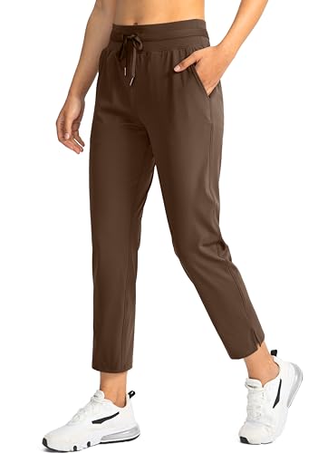 Soothfeel Women's Pants with 4 Pockets 7/8 Stretch High Waisted Sweatpants Travel Athletic Work Golf Pants for Women