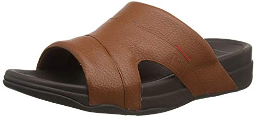 FitFlop Freeway Pool Slide in Leather, Chanclas Hombre, Marrón (Dark Tan 277),...