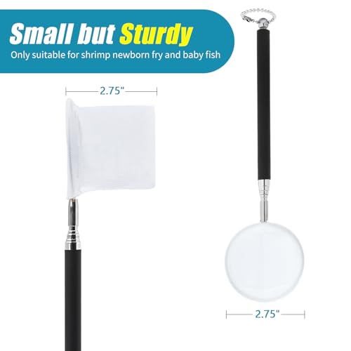 Image of AQUANEAT Small Fish Tank Shrimp Net, Aquarium Debris Cleaning Tools, with Extendable Handle