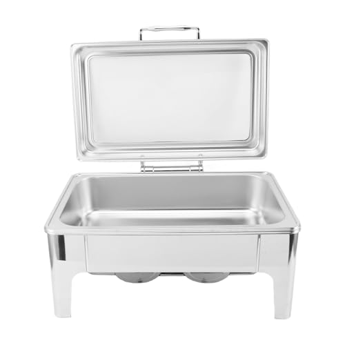 HWGING del Calentador de la Comida del Abastecimiento, Acero Inoxidable del Calentador de la Comida del Buffet con la Tapa de Cristal Visible para el Partido (1 compartimento)