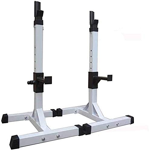 OTQEFTN Dumbbell Squat Racks Adjustable Barbell Rack Adjustable Squat Rack Barbell Stand Bodybuilding Gym Weightlifting Heavy Support Split Weight Bracket Load 200kg, Whtie