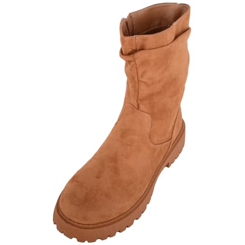 Bottines en daim synthétique pour femme avec semelle épaisse amortissante