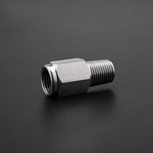 Gewindeadapter M10 x 1.0 Öldruckanzeiger Reduzieradapter passend für Temperatur Manometer Anschluss (Stecker 1/8 NPT an Buchse M10x1.0)
