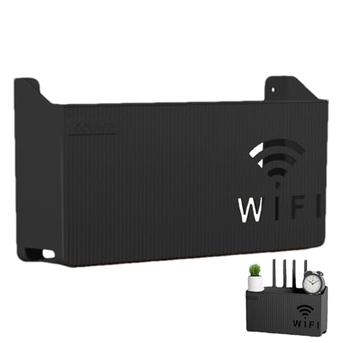 Caja de enrutador WiFi, soporte de pared para enrutador WiFi, estante de almacenamiento multifunción, organizador de cables decorativo para sala de estar, soporte inalámbrico ABS sin perforaciones
