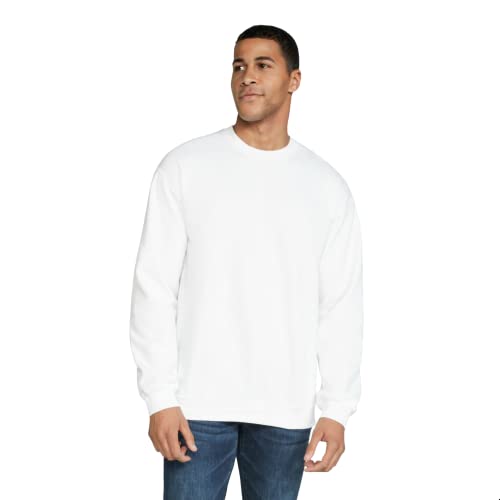 Gildan Softstyle Crewneck Sweatshirt, Style GSF000, White, Large