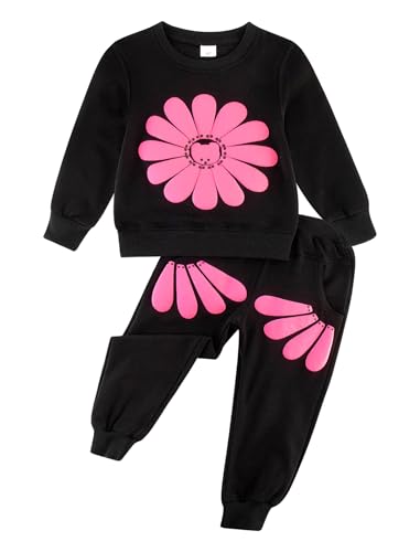 Image of Toddler Baby Boy Girl Clothes with Pockets 2PC Long Sleeve Pullover Sweatshirt and Pants Infant Fall Winter Outfit