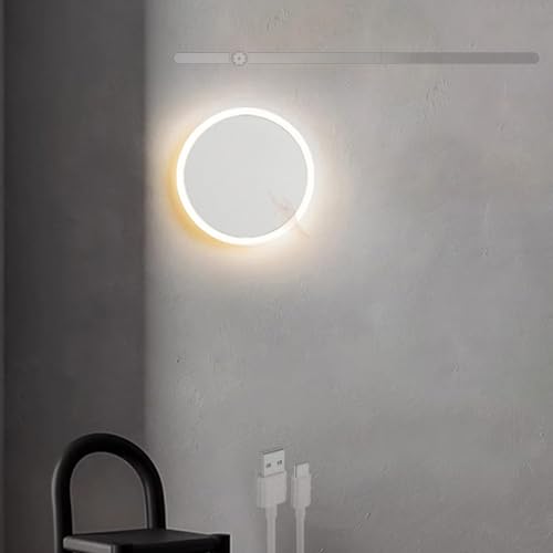 Apliques de pared modernos con brillo ajustable y batería para salón y dormitorio