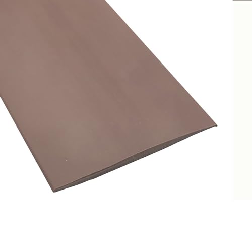 Tiras de transición para suelo, autoadhesivas, revestimiento de suelo de PVC, tiras de umbral, perfil de laminado plano, revestimiento de suelo, lista para bordes, 1 m x 5 cm, marrón