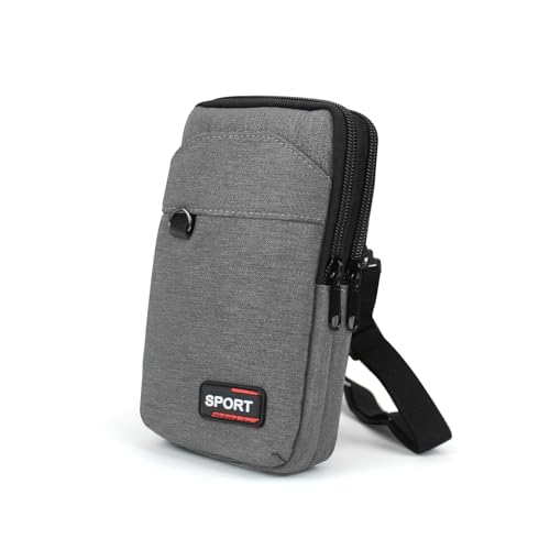 AfitLulu 7 Pouces Sac Bandoulière Homme Sac Telephone Portable 3 Couches Poches Crossbody Bag Homme avec Démontable et Réglable Épaule Sangles pour...