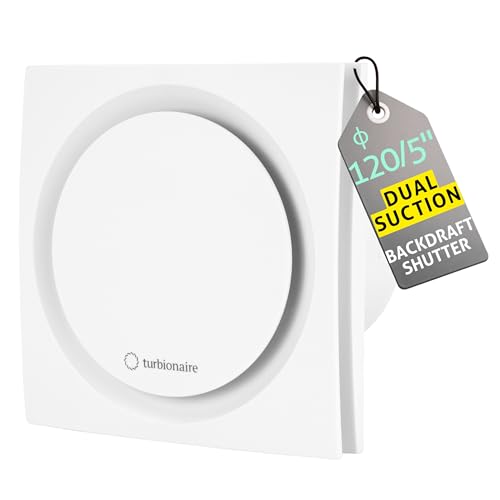 Turbionaire RING 120 SW Aspiratore Bagno, Doppia Aspirazione Perimetrale e Frontale, 120 mm, Bianco, Valvola di Non Ritorno, Protezione IPX4, Installazione a parete e soffitto