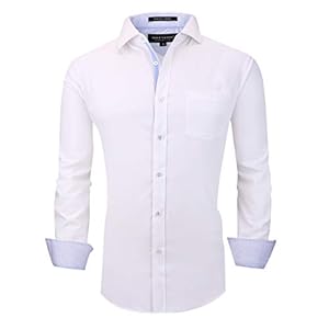 Alex Vando Mens Bamboo Dress Shirts Wrinkle Free Regular Fit Stretch Button Down Shirt
