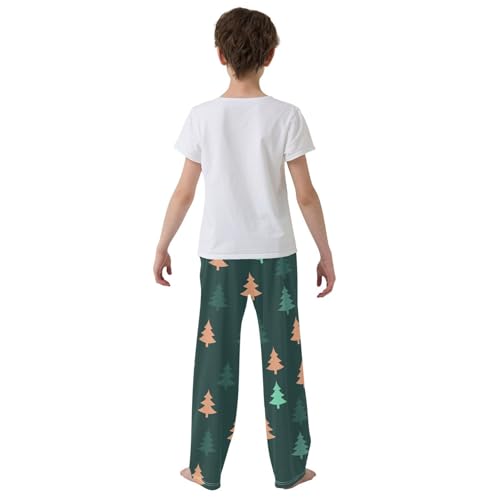 Boys' Pants Christmas Trees Colorful Long Bottoms Jogger Pants Elastic Waist Trousers with Pockets S-XL3