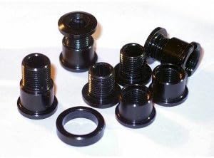 WickWerks Road Chainring Bolts for Sram Red Exogram and Red 22 Cranks - Set of 4 with Special Bolt and Spacer