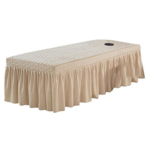 CALANDIS™ 2xMassage Table Skirt Beauty Bed Cover Valance Sheet Camel | Bedding-picture-30