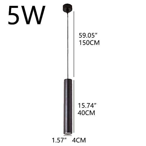 Luz LED de tubo largo cilíndrica de aluminio negro con iluminación focalizada blanca 3