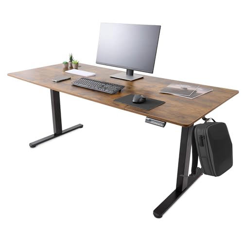 Arebos Escritorio Eléctrico Ajustable 180 x 80 cm | Altura 72-118 cm | Función Memoria | Mesa Ergonómica de Pie y Sentado | para Oficina, Hogar, Teletrabajo | Marrón