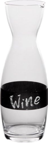 Durable Chalkboard Glass Carafe 46-oz, Unique Personalized Write on Clear Glass Wine Carafe Party Dish