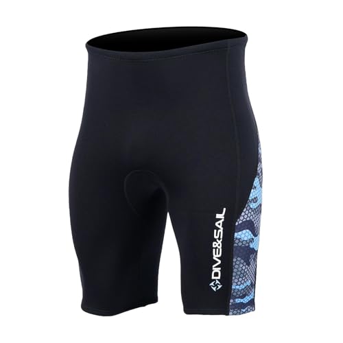 Lynqeeh Pantalon de plongée en néoprène pour homme 2 mm avec cordon de serrage réglable à la taille pour le surf, la plongée, le kayak (taille L)