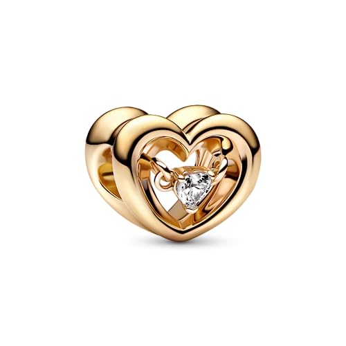 PANDORA Strahlendes Herz & Schwebender Stein Charm aus 