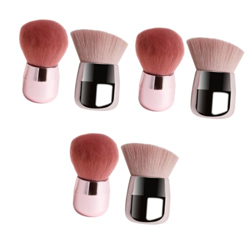 Housoutil 3sets Portable Makeup Brush Set Double Sided Brush Soft Mushroom Head Ideal for Daily and Professional Use 2pcs*3
