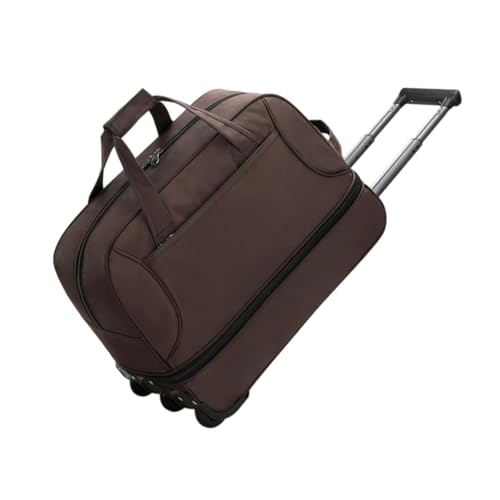 Rolling Duffel Bag Large Capacity Luggage Bag for Business Trip Traveling Picnic, Brown