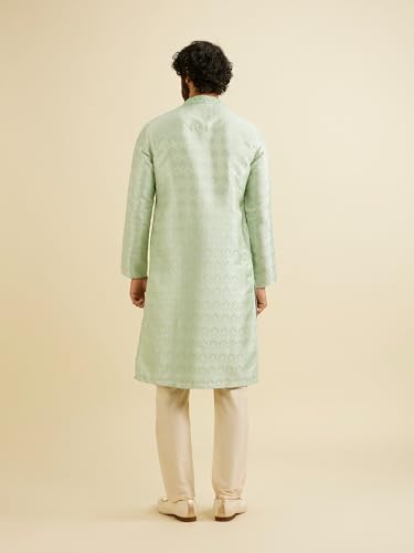 Image of Manyavar Men's Brocade Elegant Ethnic Motifs Printed Kurta Pyjama Set (2pcs)