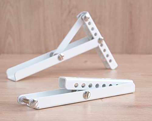 comfee.co.uk Czyz® 4 x Radiator shelf brackets ‘Kinga’ adjustable height, White