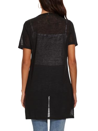 Image of Spicy Sandia Women's Lightweight Sheer Cardigans with Pockets Kimono Cover Up for Summer