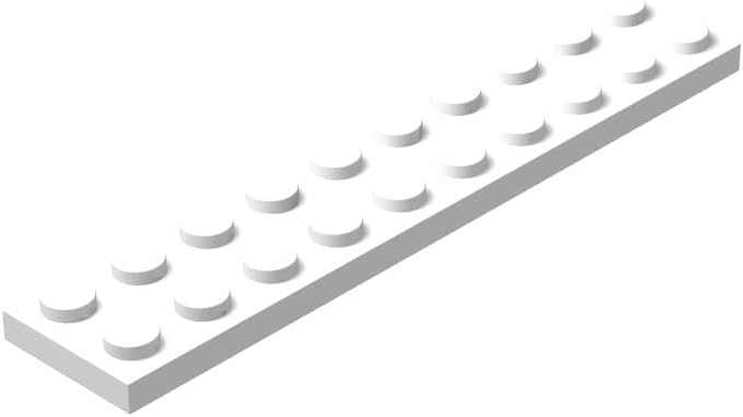 White 2x10 Plates Bulk, 100 Piece Classic Building Plates 2x10, Compatible with Lego Parts and Pieces(Color:White)