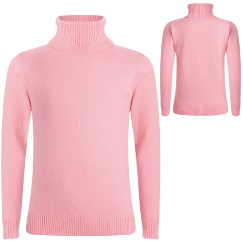 JEYPINMI Girls Long Sleeve Knit Pullover Tops Casual Turtleneck Sweater Solid Jumper Knitwear