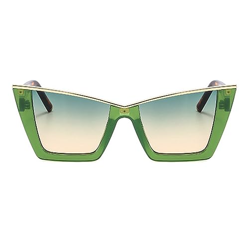 willochra Vintage Oversized Square Rivet Sunglasses For Women Fashion Gradient Cat Eye Sun Glasses Female Shades Uv400