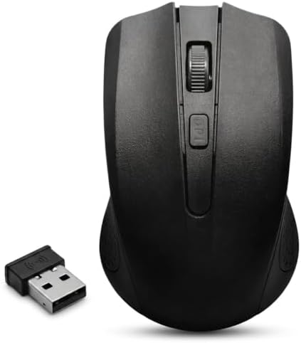 Mouse Sem Fio Wireless 2.4Ghz • Preto • 4 Botões • 1000 DPI • Mon...