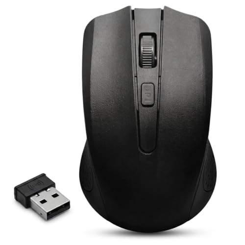 Mouse Sem Fio Wireless 2.4Ghz • Preto • 4 Botões • 1000 DPI • Monocron • 10 Metros Funcionamento • Mouse Office • Ergonomico