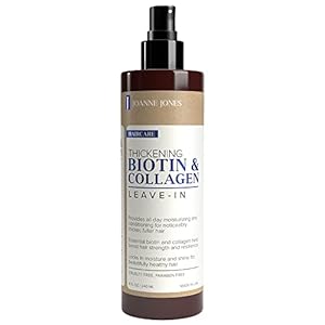 Joanne Jones Thickening Biotin & Collagen Leave-In Conditioner, 8-fl oz Spray Bottle, Boost Moisture and Shine for All Hair Types