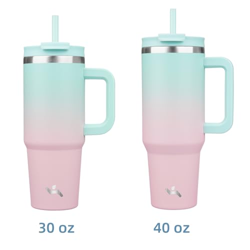 Image of Konokyo 40 oz Insulated Tumbler Water Bottle with Handle, Straw Lid