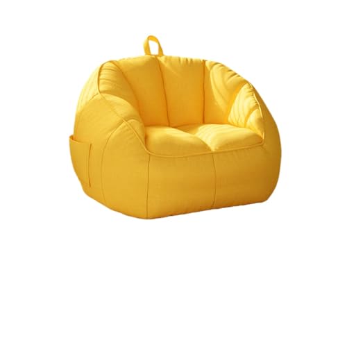 LKDAビーズクッション 特大ビ ーズクッシ ョン ビー ズソファ 特大 ラウンド 円型 ソファー クッシ ョン 座布団 フロアクッ ション 洗えるカバー ビー ズ ソファ ビ ーズソフ ァー クッシ ョン 一人掛け ソ ファー (リネンコットン,イエロー