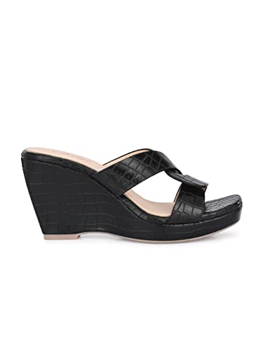 Image of Delize Light - vegan leather cross strap wedge heel sandals 2500