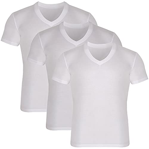 Men's T-Shirts Rayon Made from Bamboo - Modern Fit, Moisture Wicking Undershirt - Crewneck/V-Neck Tees, 3-Pack