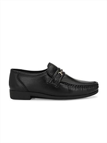 Image of HITZ Men's Brown Leather Slip-On Comfort Shoes